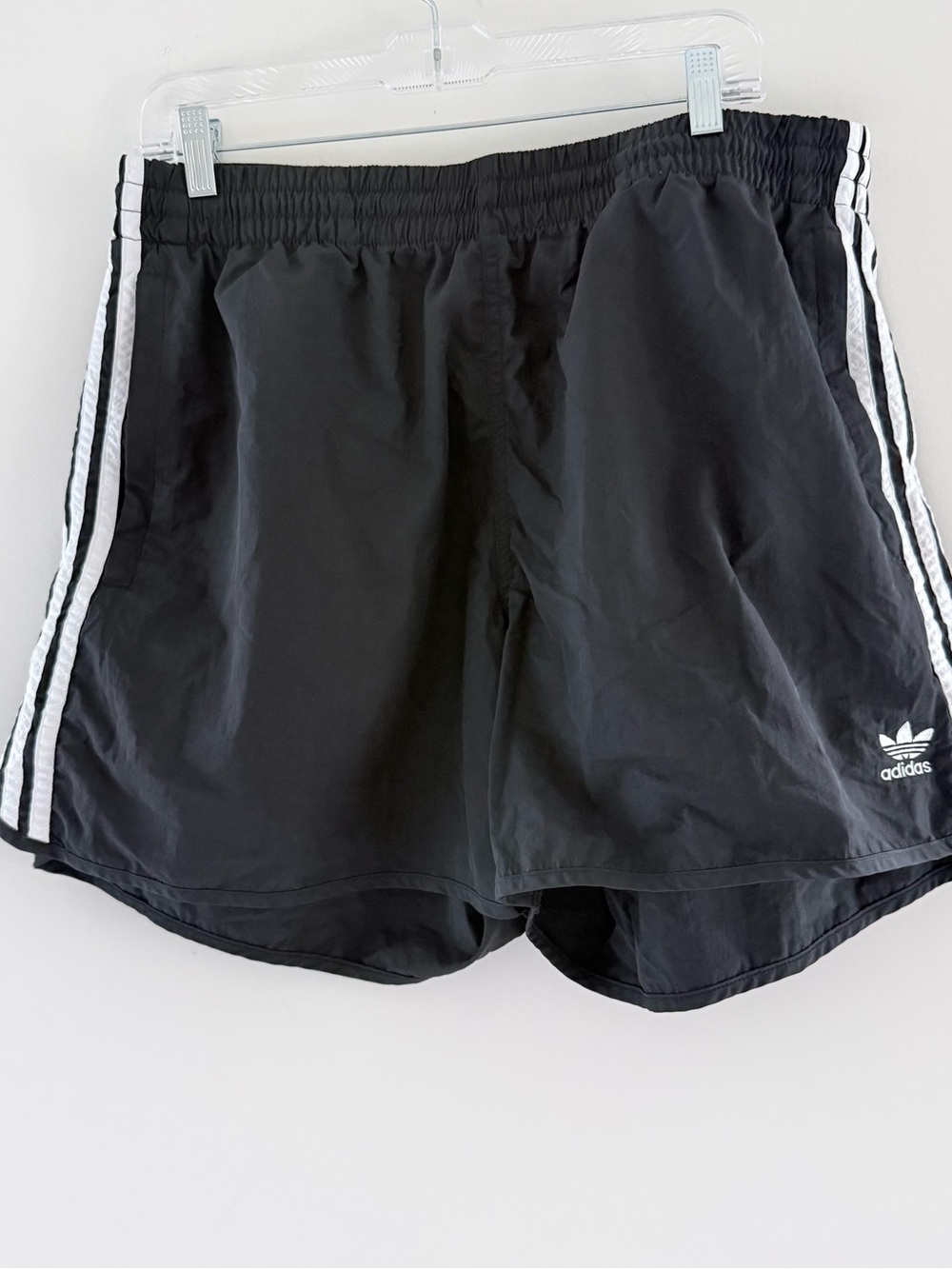 adidas Black Athletic Shorts with White Side Stripes